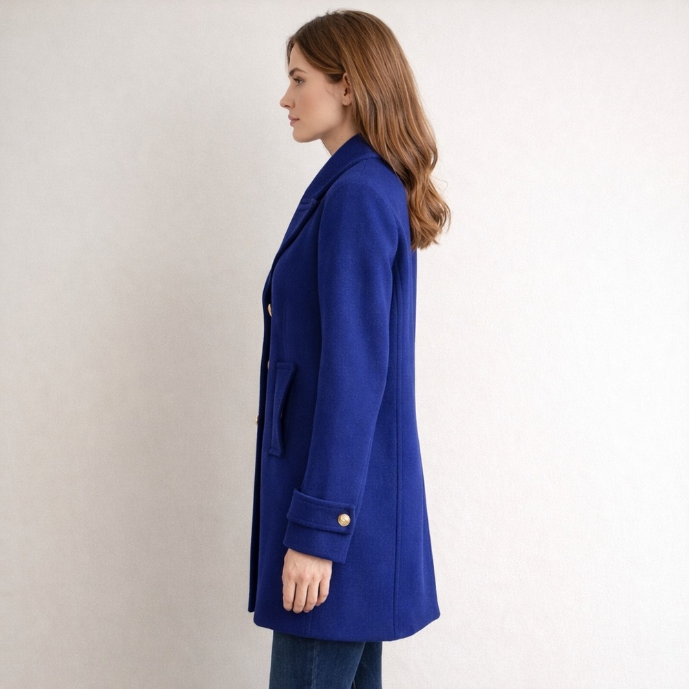 MICHAEL KORS women’s double breasted, wool coat with real buttons & pockets - Picture 3 of 17